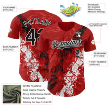 Charger l'image dans la galerie, Custom Red Black-White 3D Pattern Design Splash Authentic Baseball Jersey
