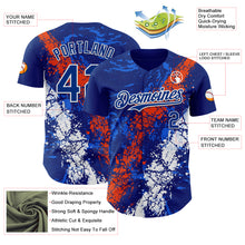 Charger l'image dans la galerie, Custom Royal Orange-White 3D Pattern Design Splash Authentic Baseball Jersey

