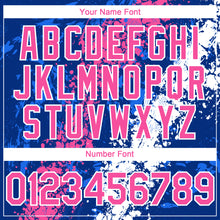 Charger l'image dans la galerie, Custom Royal Pink-White 3D Pattern Design Splash Authentic Baseball Jersey
