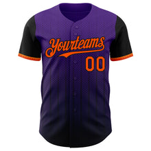 Load image into Gallery viewer, Custom Purple Orange-Black 3D Pattern Design Gradient Geometric Shape Authentic Baseball Jersey
