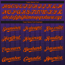 Load image into Gallery viewer, Custom Purple Orange-Black 3D Pattern Design Gradient Geometric Shape Authentic Baseball Jersey
