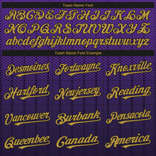 Load image into Gallery viewer, Custom Purple Old Gold-Black 3D Pattern Design Gradient Geometric Shape Authentic Baseball Jersey
