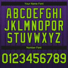 Load image into Gallery viewer, Custom Purple Neon Green-Black 3D Pattern Design Gradient Geometric Shape Authentic Baseball Jersey
