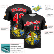 Загрузить изображение в средство просмотра галереи, Custom Black Fire Red-White 3D Pattern Design Arrow Archery Bow Target Performance T-Shirt
