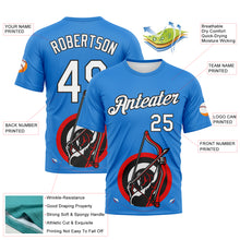 Load image into Gallery viewer, Custom Powder Blue White-Black 3D Pattern Design Arrow Archery Bow Target Performance T-Shirt
