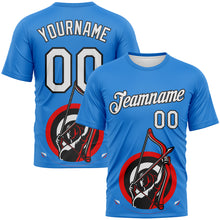 Load image into Gallery viewer, Custom Powder Blue White-Black 3D Pattern Design Arrow Archery Bow Target Performance T-Shirt
