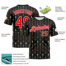 Загрузить изображение в средство просмотра галереи, Custom Black Fire Red-White 3D Pattern Design Arrow Archery Bow Target Performance T-Shirt
