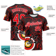 Загрузить изображение в средство просмотра галереи, Custom Black Fire Red-White 3D Pattern Design Arrow Archery Bow Target Performance T-Shirt
