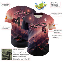 Charger l&#39;image dans la galerie, Custom Black Medium Pink 3D Pattern Design Outer Space Solar Authentic Baseball Jersey
