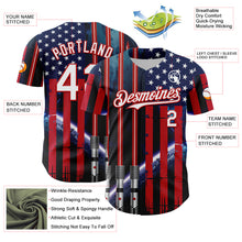 Charger l&#39;image dans la galerie, Custom Blue White-Red 3D Pattern Design American Flag Outer Space Light Swords Authentic Baseball Jersey
