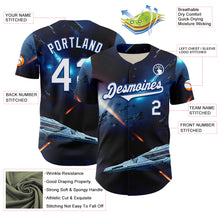 Charger l&#39;image dans la galerie, Custom Blue White-Royal 3D Pattern Design Outer Space Starships Authentic Baseball Jersey
