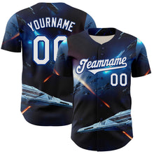 Charger l&#39;image dans la galerie, Custom Blue White-Royal 3D Pattern Design Outer Space Starships Authentic Baseball Jersey
