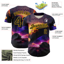Charger l&#39;image dans la galerie, Custom Black Gold 3D Pattern Design Outer Space Solar Authentic Baseball Jersey
