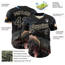 Charger l&#39;image dans la galerie, Custom Black City Cream 3D Pattern Design Outer Space Starships Authentic Baseball Jersey
