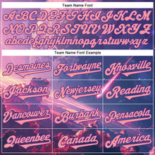 Charger l&#39;image dans la galerie, Custom Purple Medium Pink 3D Pattern Design Outer Space Authentic Baseball Jersey
