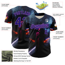 Charger l&#39;image dans la galerie, Custom Black Dark Purple-Medium Purple 3D Pattern Design Outer Space Light Swords Authentic Baseball Jersey
