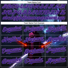 Charger l&#39;image dans la galerie, Custom Black Dark Purple-Medium Purple 3D Pattern Design Outer Space Light Swords Authentic Baseball Jersey
