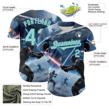 Charger l&#39;image dans la galerie, Custom Blue Ice Blue-Shadow Blue 3D Pattern Design Outer Space Light Swords Starships Authentic Baseball Jersey
