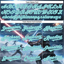 Charger l&#39;image dans la galerie, Custom Blue Ice Blue-Shadow Blue 3D Pattern Design Outer Space Light Swords Starships Authentic Baseball Jersey
