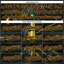 Charger l&#39;image dans la galerie, Custom Black Gold 3D Pattern Design Outer Space Light Swords American Flag Authentic Baseball Jersey
