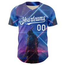 Charger l&#39;image dans la galerie, Custom Blue White-Thunder Blue 3D Pattern Design Outer Space Authentic Baseball Jersey
