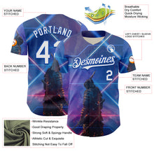 Charger l&#39;image dans la galerie, Custom Blue White-Thunder Blue 3D Pattern Design Outer Space Authentic Baseball Jersey
