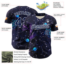 Charger l&#39;image dans la galerie, Custom Dark Purple Navy-White 3D Pattern Design Outer Space Galaxy Solar Authentic Baseball Jersey
