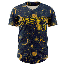 Charger l&#39;image dans la galerie, Custom Blue Black-Yellow 3D Pattern Design Outer Space Galaxy Solar Authentic Baseball Jersey
