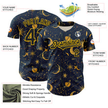 Charger l&#39;image dans la galerie, Custom Blue Black-Yellow 3D Pattern Design Outer Space Galaxy Solar Authentic Baseball Jersey
