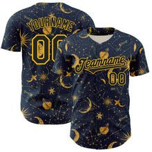 Charger l&#39;image dans la galerie, Custom Blue Black-Yellow 3D Pattern Design Outer Space Galaxy Solar Authentic Baseball Jersey
