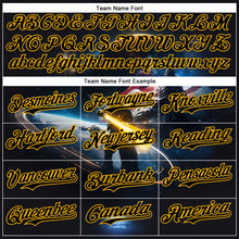 Charger l&#39;image dans la galerie, Custom Black Gold 3D Pattern Design Outer Space Light Swords American Flag Authentic Baseball Jersey
