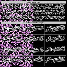 Load image into Gallery viewer, Custom Black Purple-White 3D Polynesian Style Islander Authentic Baseball Jersey
