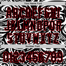 Charger l&#39;image dans la galerie, Custom Black White-Fire Red 3D Polynesian Style Islander Authentic Baseball Jersey
