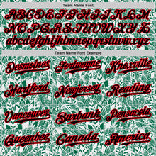 Load image into Gallery viewer, Custom White Black Kelly Green-Fire Red 3D Polynesian Style Islander Authentic Baseball Jersey
