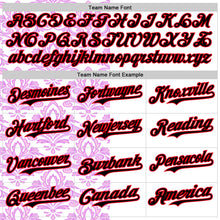 Load image into Gallery viewer, Custom White Black Purple-Fire Red 3D Polynesian Style Islander Authentic Baseball Jersey
