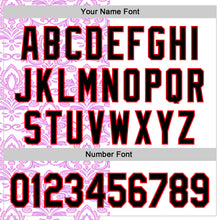 Load image into Gallery viewer, Custom White Black Purple-Fire Red 3D Polynesian Style Islander Authentic Baseball Jersey
