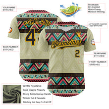 Laden Sie das Bild in den Galerie-Viewer, Custom Green Black-Gold 3D Polynesian Style Islander Authentic Baseball Jersey
