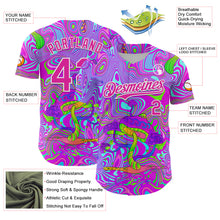 Load image into Gallery viewer, Custom Purple Deep Pink-White 3D Pattern Design Trippy Psychedelic Magic Mushrooms Authentic Baseball Jersey
