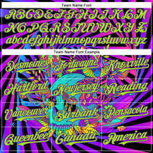 Загрузить изображение в средство просмотра галереи, Custom Purple Neon Green 3D Pattern Design Trippy Magic Mushrooms Skull Authentic Baseball Jersey
