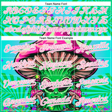 Load image into Gallery viewer, Custom Blule Light Pink-White 3D Pattern Design Trippy Magic Mushrooms Alien Authentic Baseball Jersey
