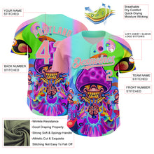Load image into Gallery viewer, Custom Purple Medium Pink-Ice Blue 3D Pattern Design Trippy Magic Mushrooms Acid Authentic Baseball Jersey

