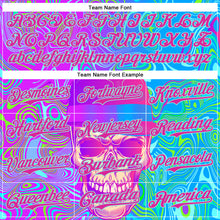 Загрузить изображение в средство просмотра галереи, Custom Blue Deep Pink-Ice Blue 3D Pattern Design Trippy Magic Mushrooms Skull Authentic Baseball Jersey
