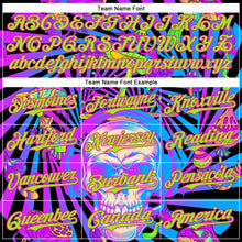 Загрузить изображение в средство просмотра галереи, Custom Purple Neon Green-Deep Pink 3D Pattern Design Trippy Magic Mushrooms Skull Authentic Baseball Jersey

