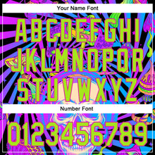 Загрузить изображение в средство просмотра галереи, Custom Purple Neon Green-Deep Pink 3D Pattern Design Trippy Magic Mushrooms Skull Authentic Baseball Jersey
