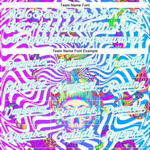 Laden Sie das Bild in den Galerie-Viewer, Custom Purple White-Ice Blue 3D Pattern Design Trippy Magic Mushrooms Skull Authentic Baseball Jersey
