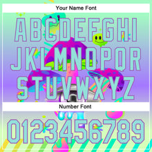 Load image into Gallery viewer, Custom Green Ice Blue-Medium Purple 3D Pattern Design Trippy Magic Mushrooms Acid Authentic Baseball Jersey
