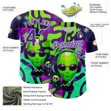 Загрузить изображение в средство просмотра галереи, Custom Black Purple-White 3D Pattern Design Trippy Skull Alien Authentic Baseball Jersey
