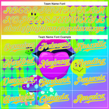 Load image into Gallery viewer, Custom Green Yellow-Ice Blue 3D Pattern Design Trippy Magic Mushrooms Acid Authentic Baseball Jersey
