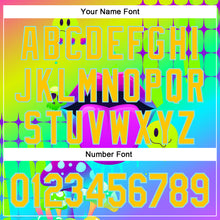 Load image into Gallery viewer, Custom Green Yellow-Ice Blue 3D Pattern Design Trippy Magic Mushrooms Acid Authentic Baseball Jersey
