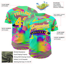 Load image into Gallery viewer, Custom Green Yellow-White 3D Pattern Design Trippy Acid UFO Authentic Baseball Jersey

